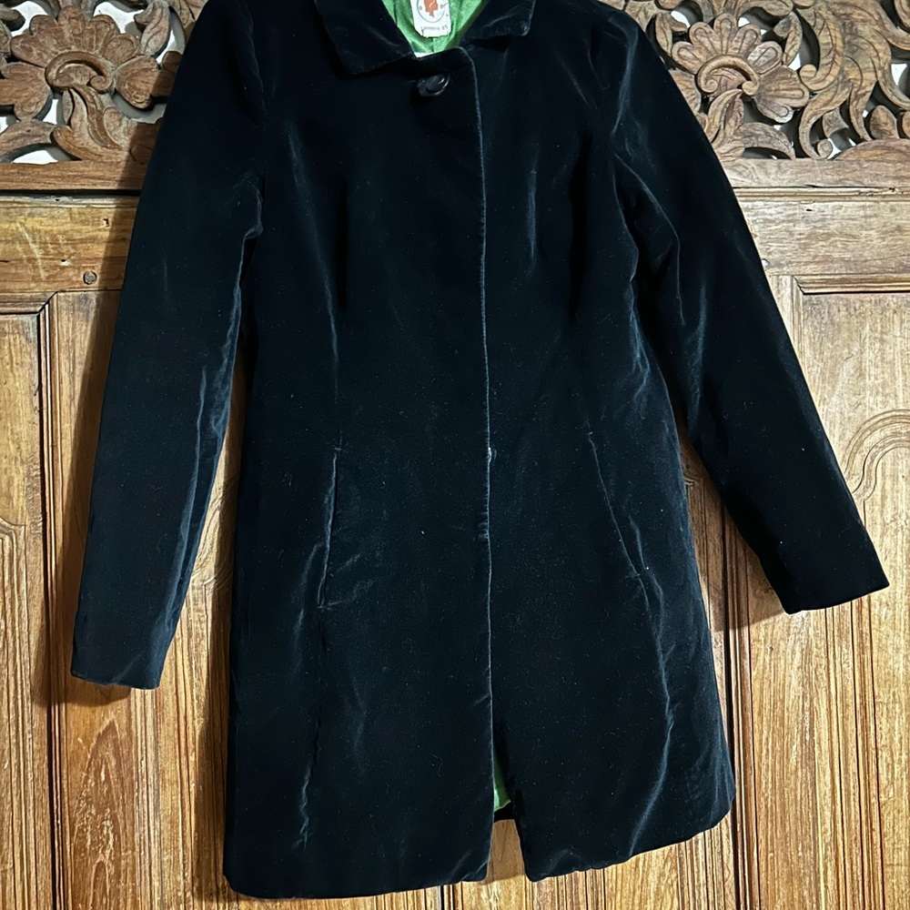 Tulle Black Velvet Trench Coat